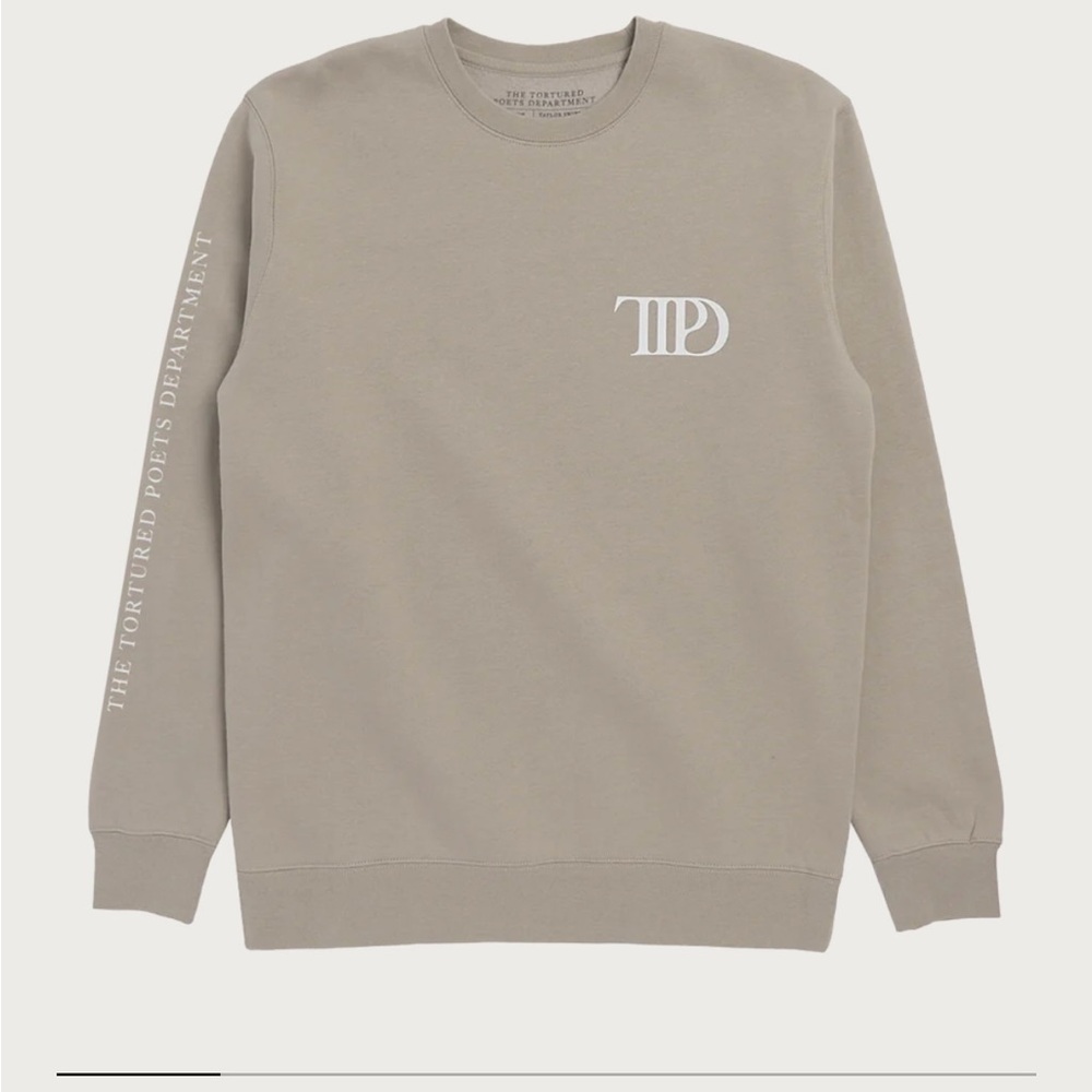 Beige Taylor Swift Official Torture Poets Department Crewneck
